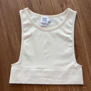 cream colored crop tank top